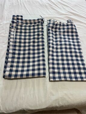 Blue plaid curtains